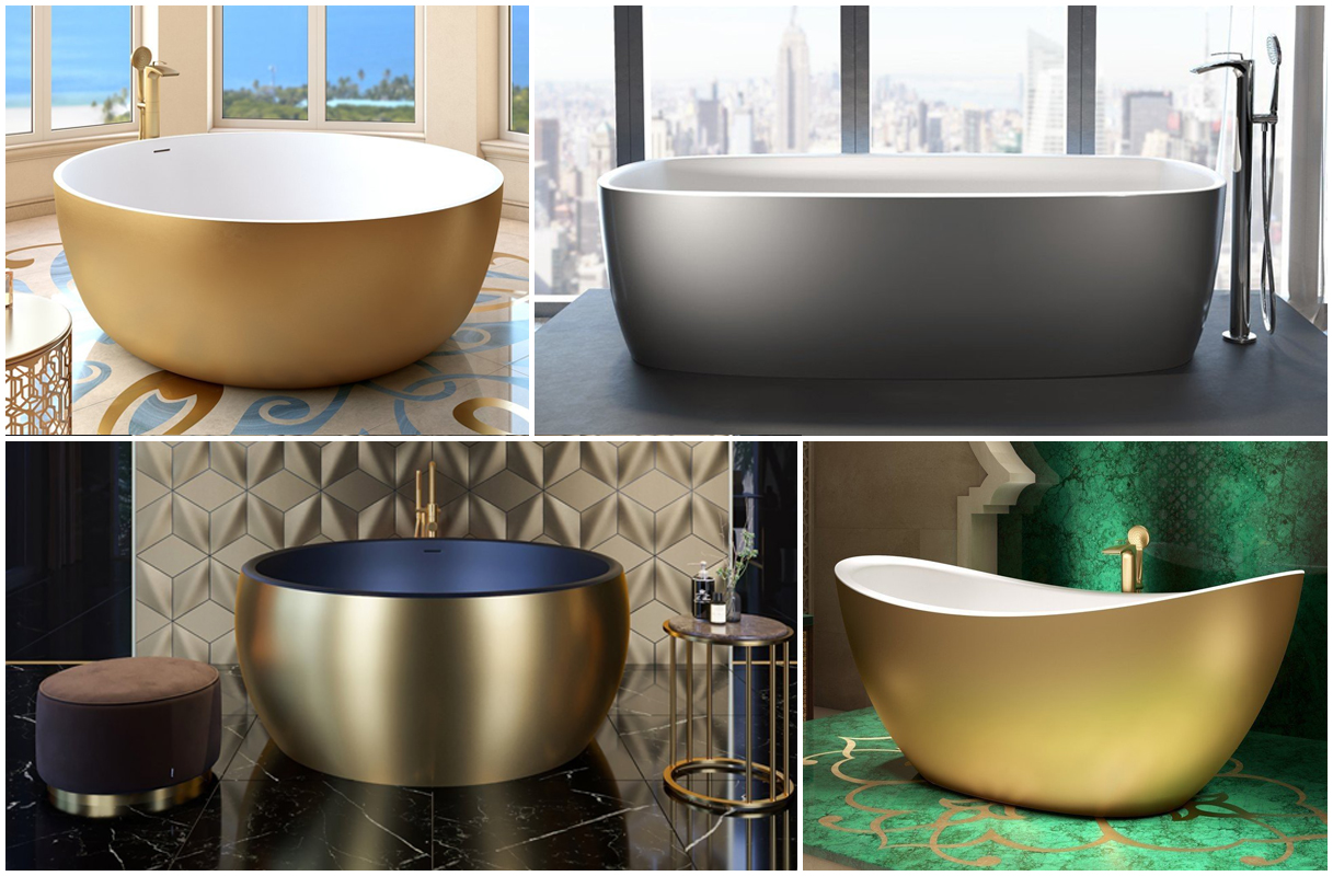 Modern Metal Bathtub and Washbasin Finishes